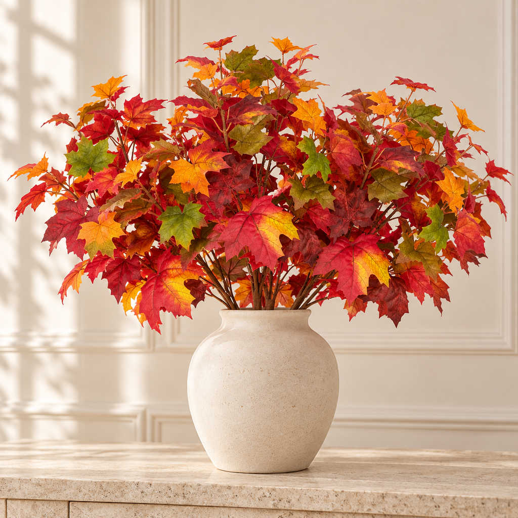 Maple Leaf Stem Bush – Orange Red, 50cm