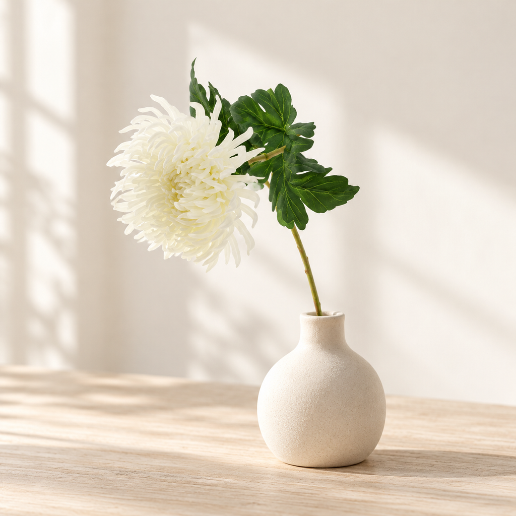 White Artificial Chrysanthemum Stem – 74cm