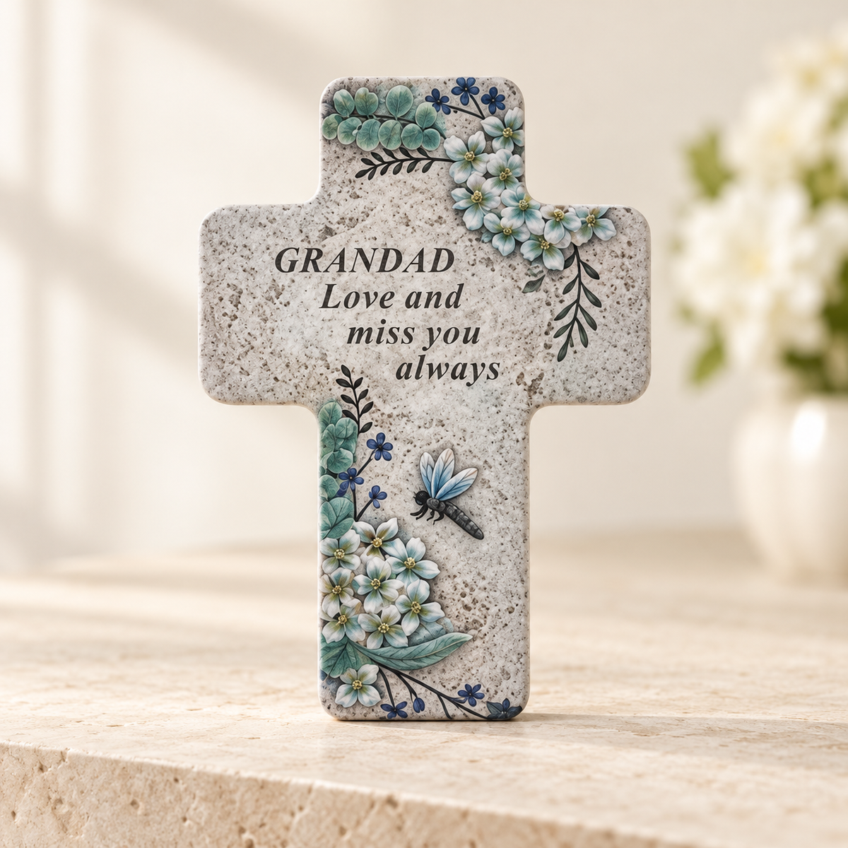 Hand Holding Heart Grandad / Nan Memorial Ornament