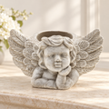 Grey Memorial Angel Pot – Blossoming Angel