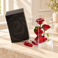 Preserved Red Roses in Clear Display Box