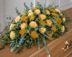 Sustainable Funeral Flowers | Casket Spray | Yellows