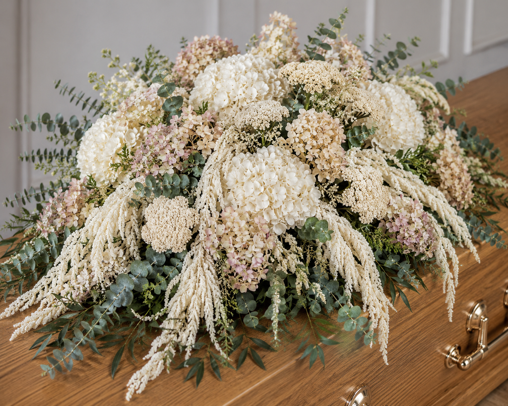 Sustainable Funeral Flowers | Casket Spray | Creams