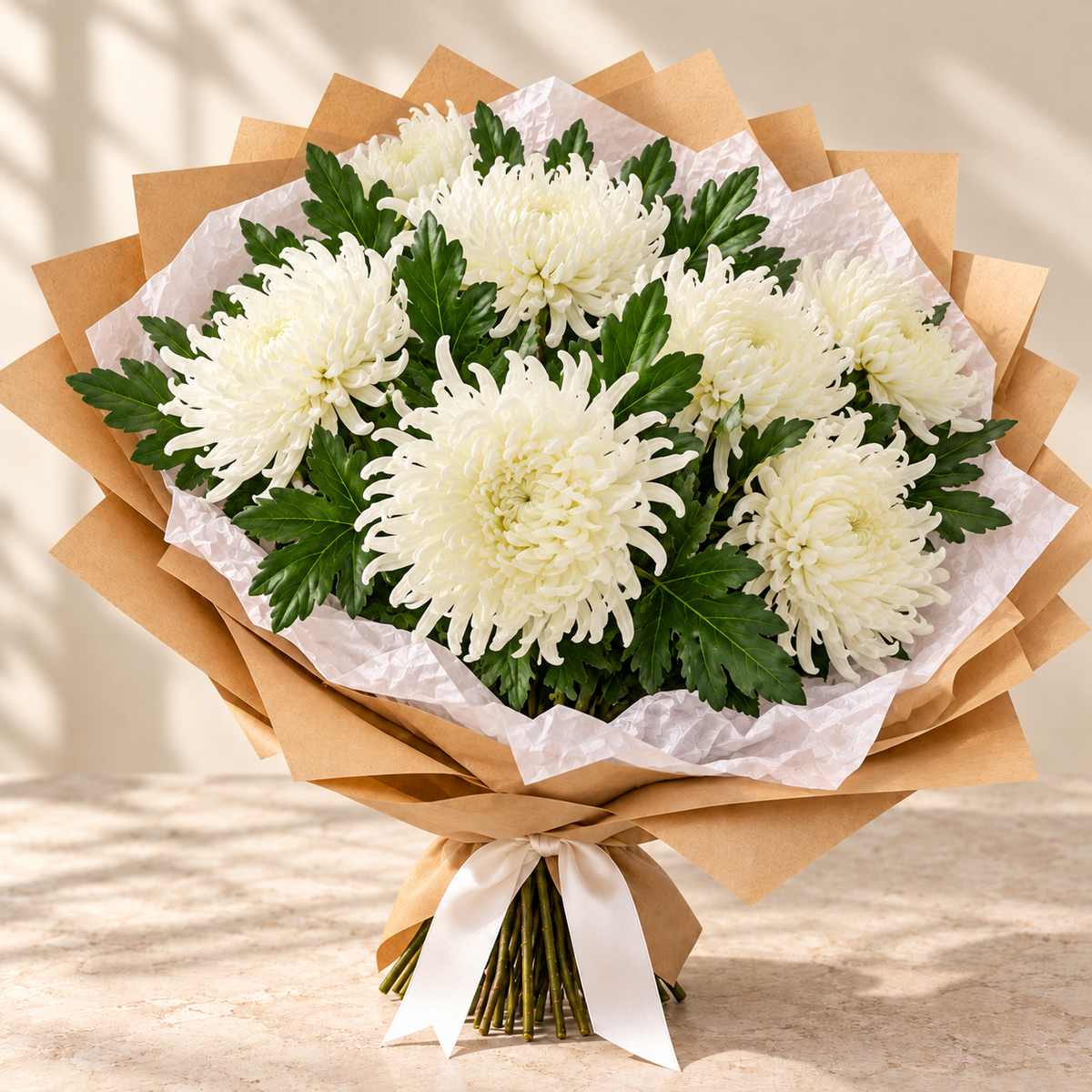 White Artificial Chrysanthemum Stem – 74cm