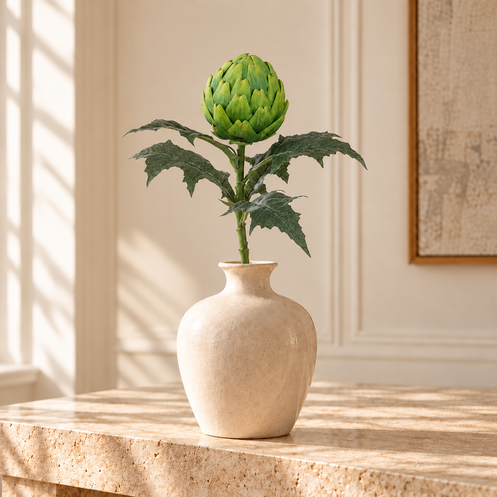 Green Artificial Artichoke Stem – 66cm