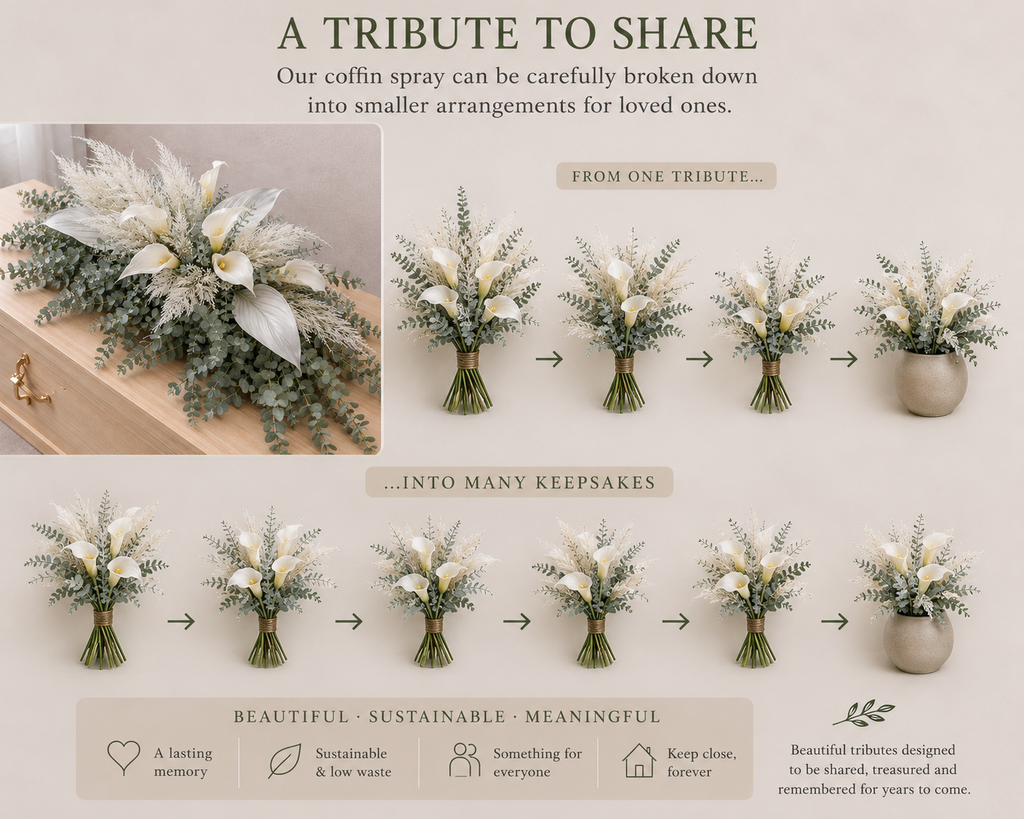 Sustainable Funeral Flowers | Casket Spray | Whites