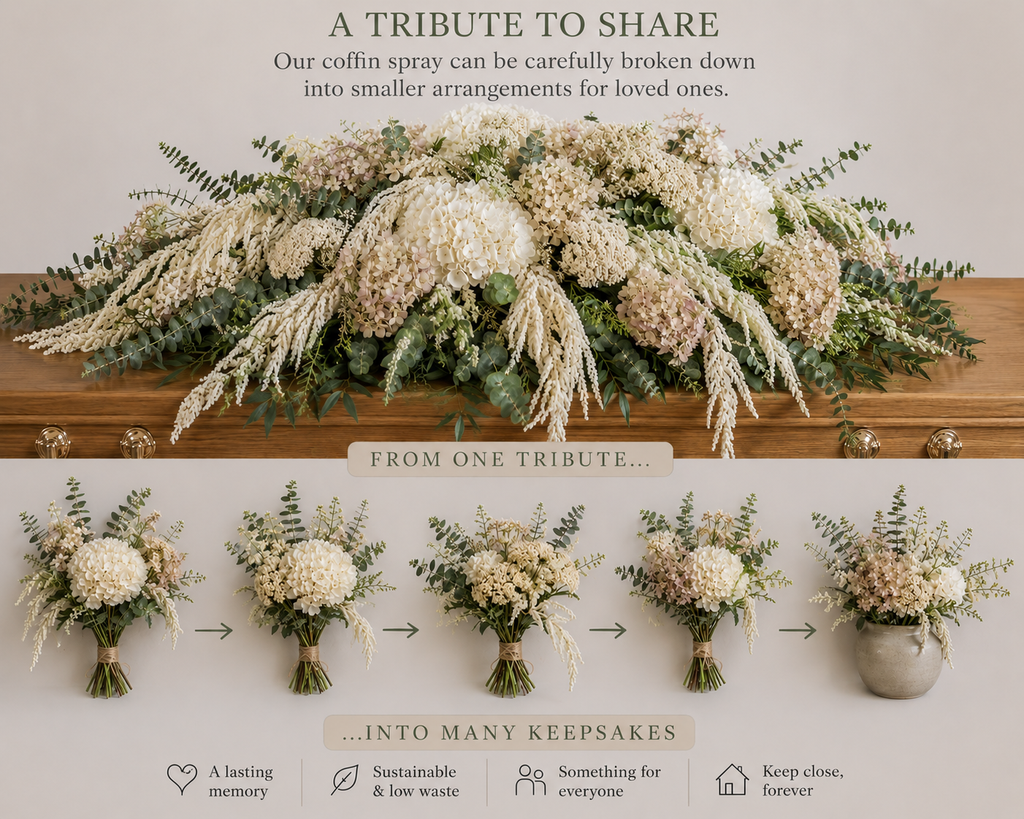 Sustainable Funeral Flowers | Casket Spray | Creams