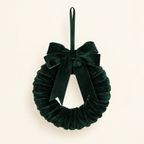 Velvet Ruffle Wreath with Bow – 17 cm
