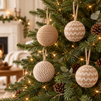 Natural Jute Baubles – Set of 12