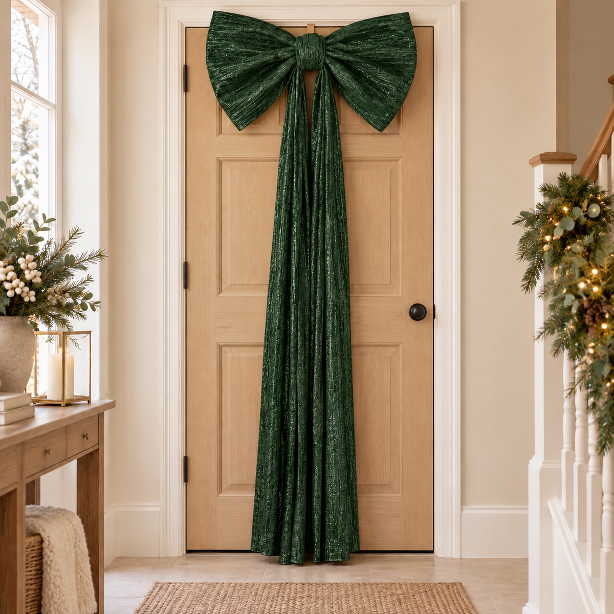 Oversized Dark Green Christmas Bow
