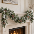 Snow-Frosted Pinecone Christmas Garland – 180cm
