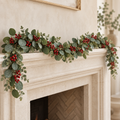 Eucalyptus & Red Berry Christmas Garland – 180cm
