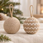 Natural Jute Baubles – Set of 12