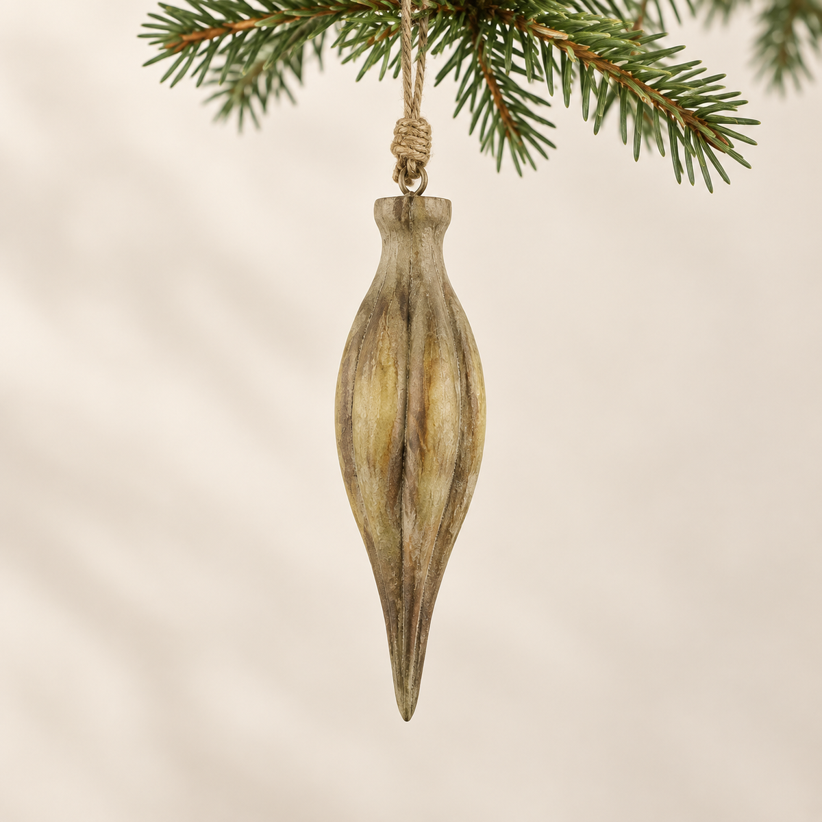 Solid Wood Natural Icicle Hanging Christmas Decoration